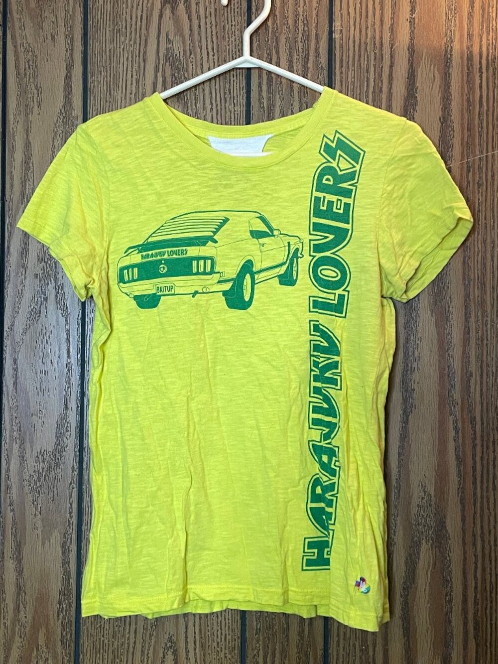 Harajuku Lovers 'Crash' Yellow & Green T-Shirt Women's Size XL *Never Worn*